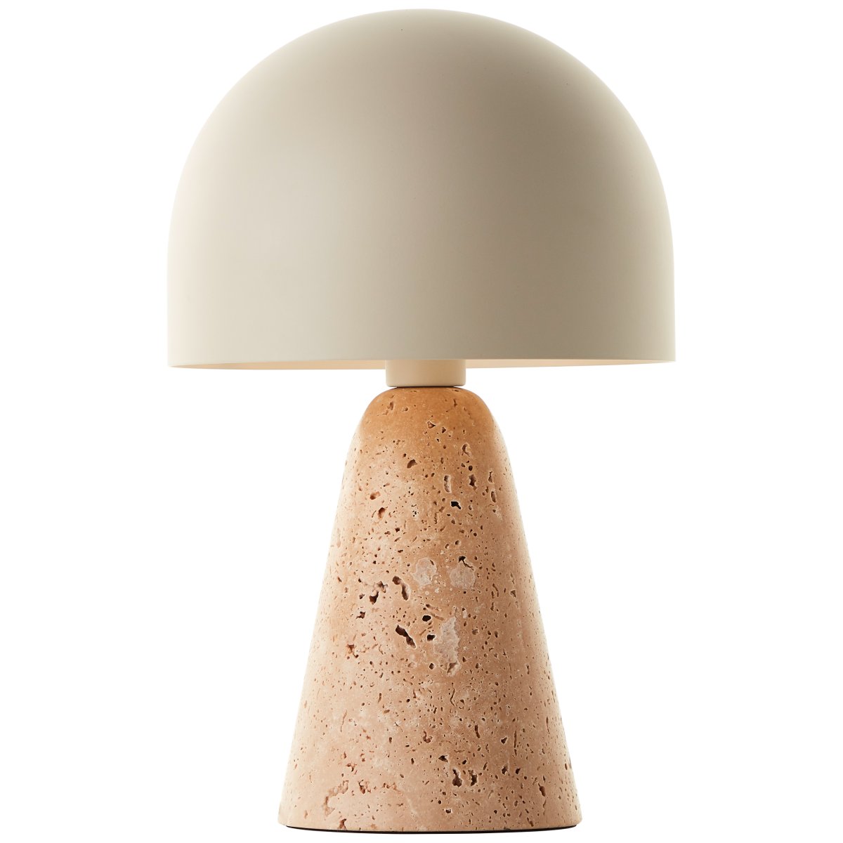 Nalam 30cm Beige bordlampe Fra Brilliant - Nalam bordlampe kombinerer moderne design og naturlig eleganse med en stilig lampeskjerm i beige og en robust fot laget av ekte travertinstein.