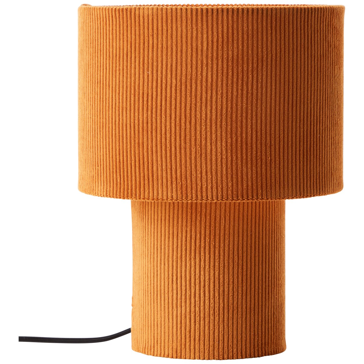 Tony 30cm Oransje bordlampe Fra Brilliant - Laget av cordfl&oslash;yelstoff av h&oslash;y kvalitet, gir lampen en myk f&oslash;lelse og sprer lyset p&aring; en behagelig m&aring;te.