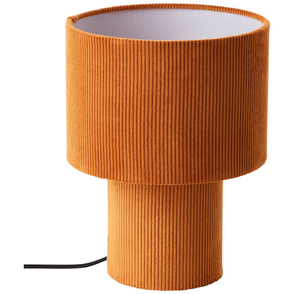 Tony 30cm Oransje bordlampe Fra Brilliant - Laget av cordfl&oslash;yelstoff av h&oslash;y kvalitet, gir lampen en myk f&oslash;lelse og sprer lyset p&aring; en behagelig m&aring;te.
