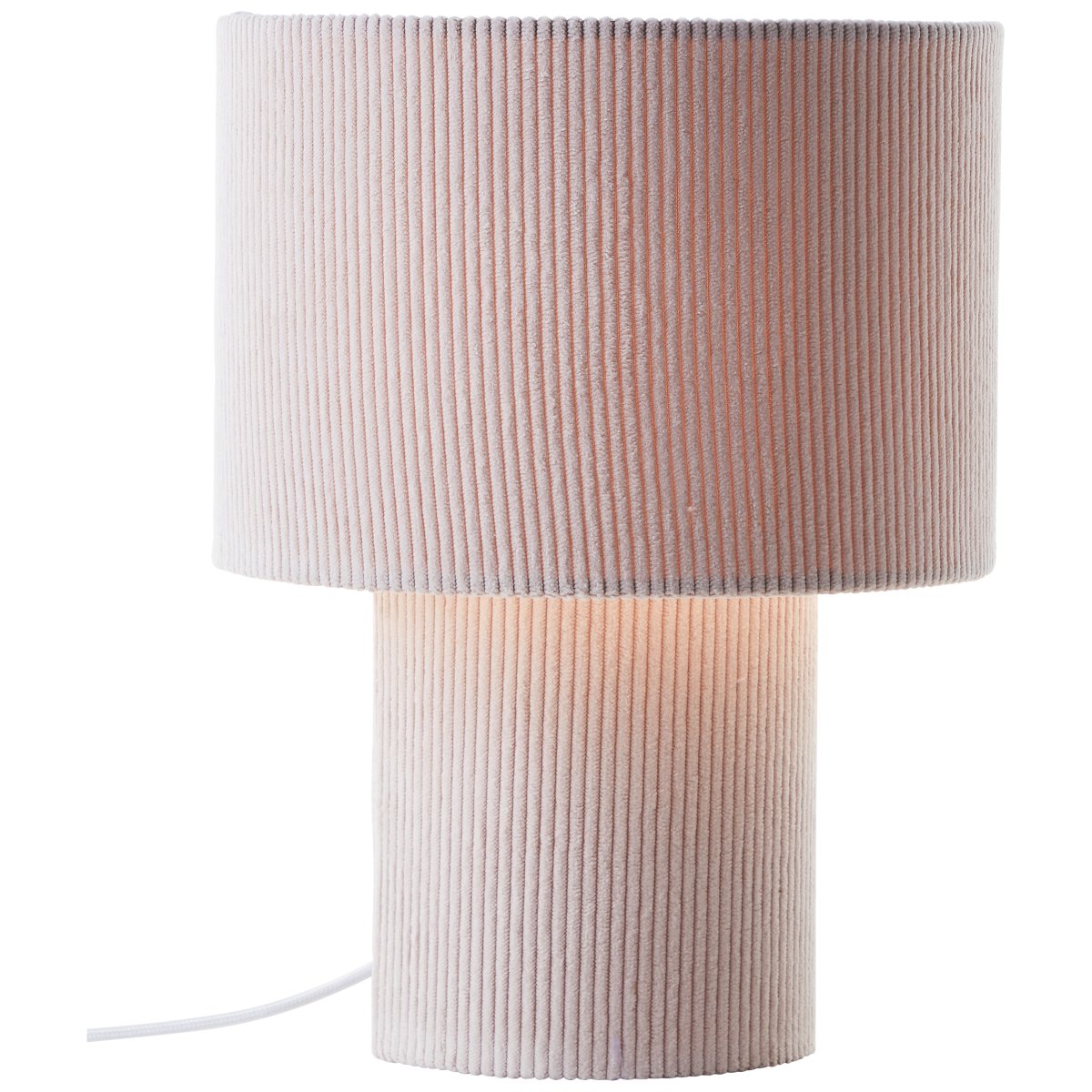 Tony 30cm Beige bordlampe Fra Brilliant - Laget av cordfl&oslash;yelstoff av h&oslash;y kvalitet, gir lampen en myk f&oslash;lelse og sprer lyset p&aring; en behagelig m&aring;te.