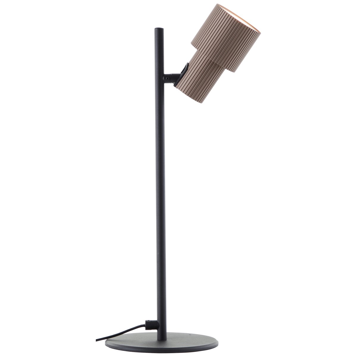 Cadiz 42cm Matt svart skrivebordslampe Fra Brilliant - Lampen leveres med dimbar GU10 lyskilde på; 5W som gir et varmt hvitt lys på 3000K og 350 lumen for en hyggelig atmosfære.