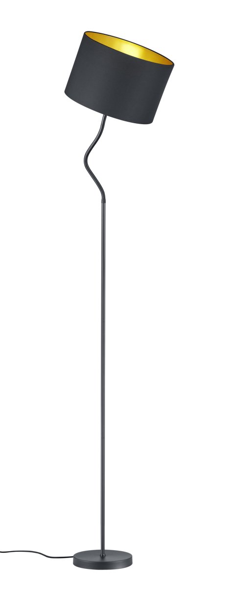Hostel Svart gulvlampe Fra Trio Lighting - HOSTEL gulvlampen formidler både komfort og et snev av eleganse med sin moderne fargeskala.