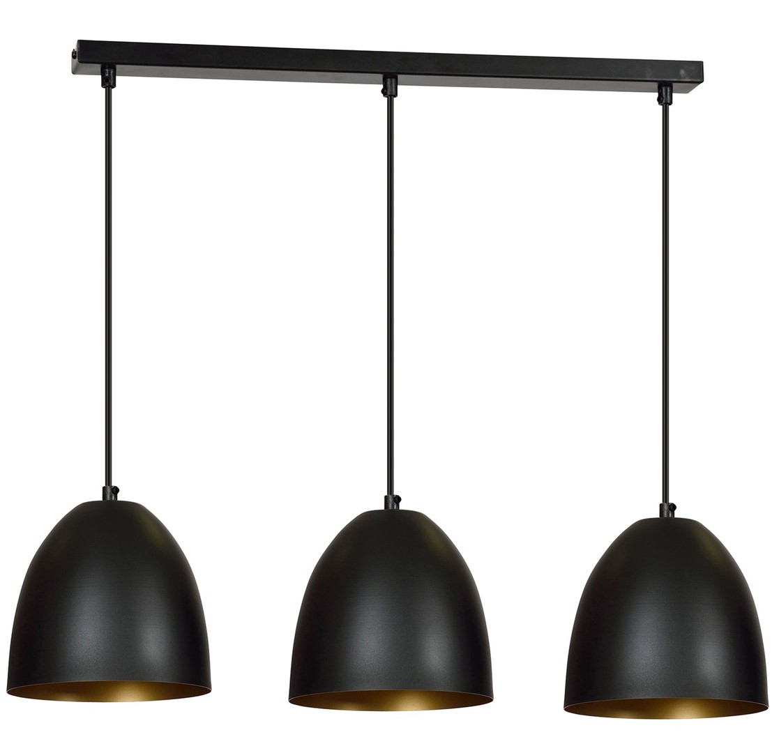 Lenox 70cm Svart Taklampe Fra Emibig Lighting - Lenox er en moderne pendel med en stor og åpen metallskjerm.