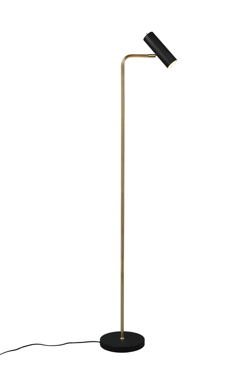 Marley Matt messing gulvlampe Fra Trio Lighting - Den minimalistiske gulvlampen MARLEY med sine rene linjer og elegante design setter lyset i fokus og skaper atmosfæriske aksenter.