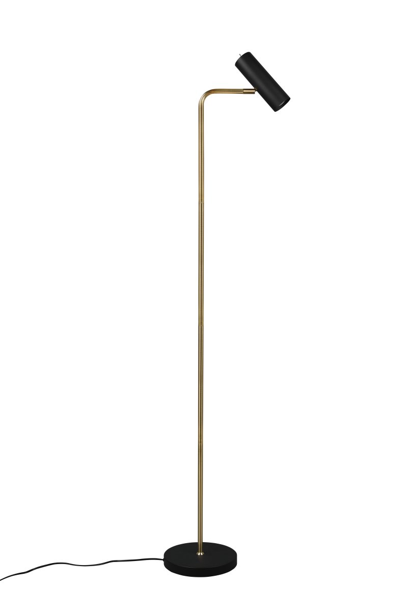Marley Matt messing gulvlampe Fra Trio Lighting - Den minimalistiske gulvlampen MARLEY med sine rene linjer og elegante design setter lyset i fokus og skaper atmosfæriske aksenter.