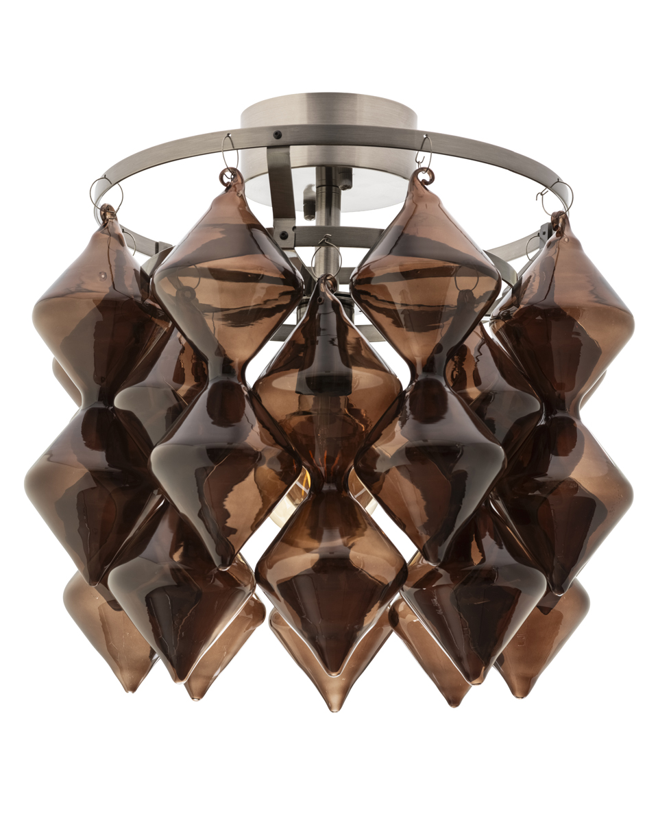 Gemma Ø45 Brun plafond Fra By Rydéns - Gemma-taklampen, designet av Lisa Hilland, er en unik designerlampe som m&oslash;ter den nyeste trenden med sitt brune glass.