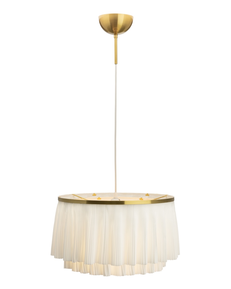 Ophelia Ø40 Hvit Taklampe Fra By Rydéns - N&aring;r lampen er sl&aring;tt p&aring;, sprer et mykt og stemningsfullt lys seg, og skaper en varm og koselig atmosf&aelig;re i rommet.