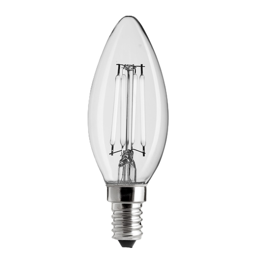 LED E14 Kronelyspære 4W 2700K dimbar Gjennomsiktig Fra Unison - 