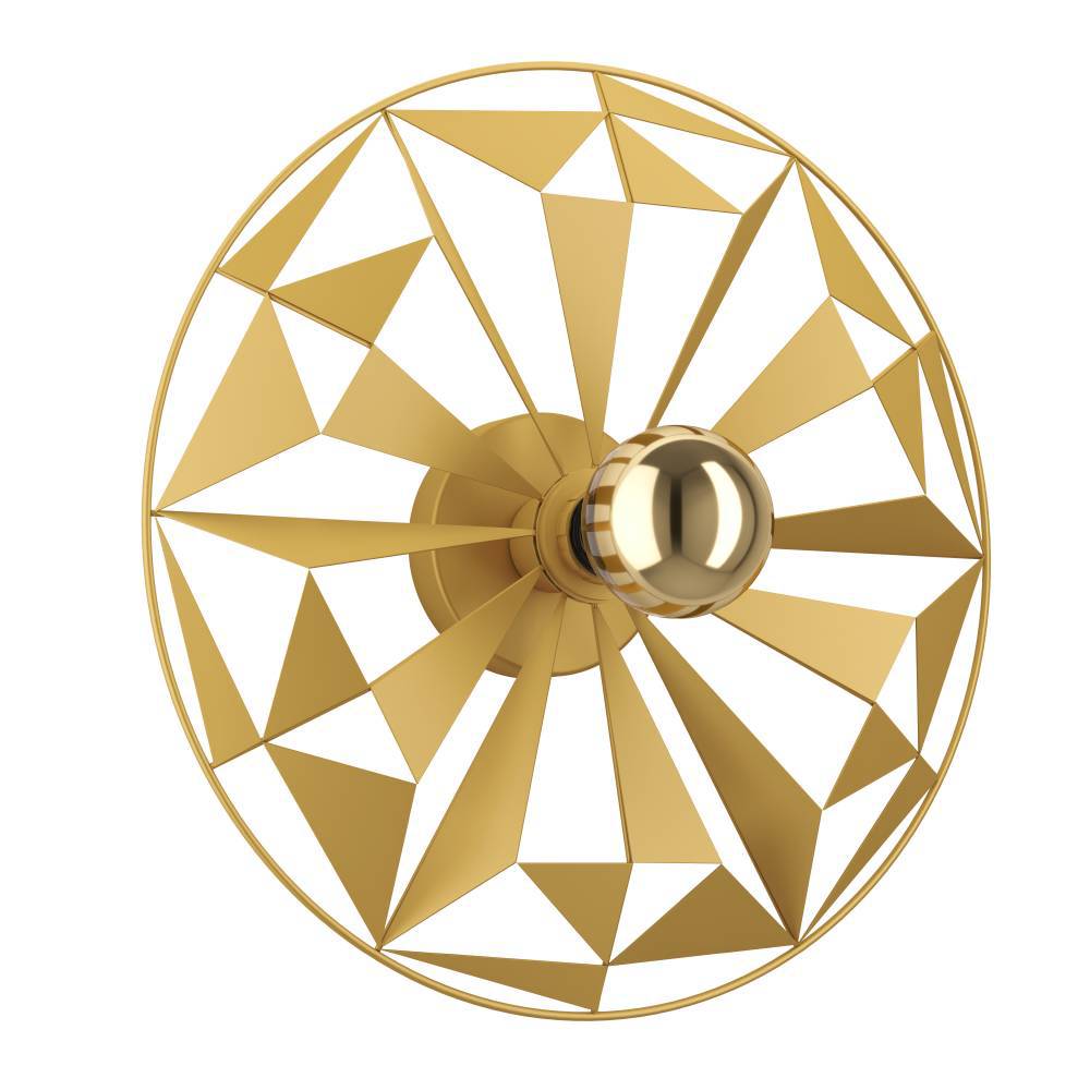Castanuelo Ø42 Gull plafond Fra Eglo - Denne vegg- og taklampen i gullfarget metall har en i&oslash;ynefallende geometrisk design som skaper et dynamisk lysspill og gir rommet et luksuri&oslash;st preg.