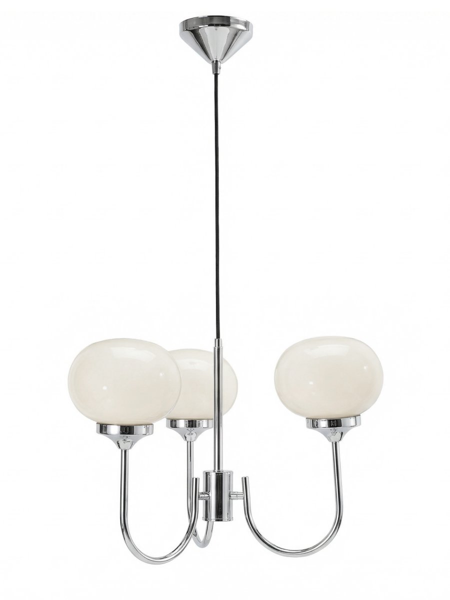Elsy 3 Ø45 Krom Taklampe Fra PR Home - Laget av metall med kromfinish og hvite glassskjermer.