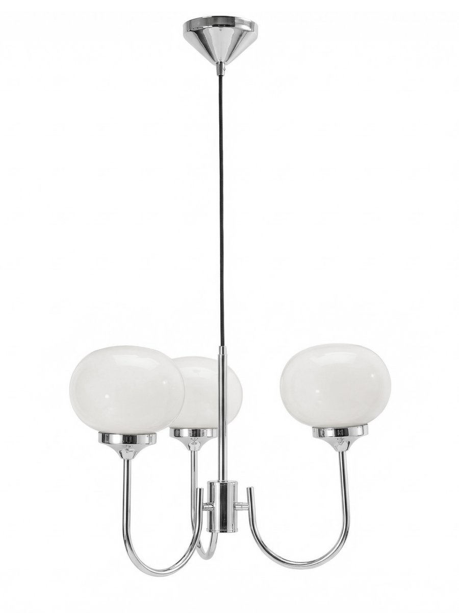 Elsy 3 Ø45 Krom Taklampe Fra PR Home - Laget av metall med kromfinish og hvite glassskjermer.