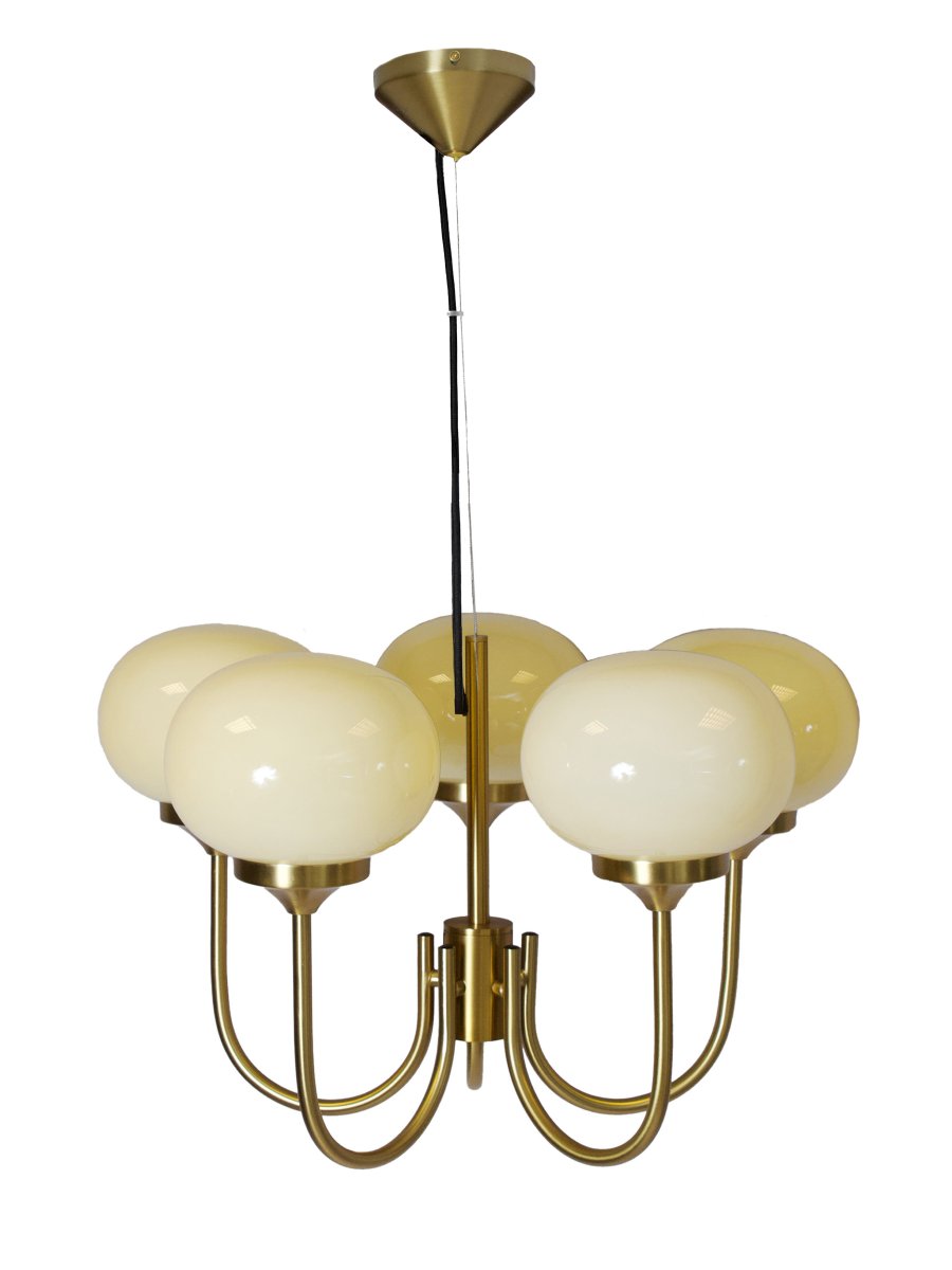 Elsy 5 Ø56 Børstet messing Taklampe Fra PR Home - Denne taklampen i børstet messingfinish kombinerer tidløs eleganse med et varmt og innbydende lys.