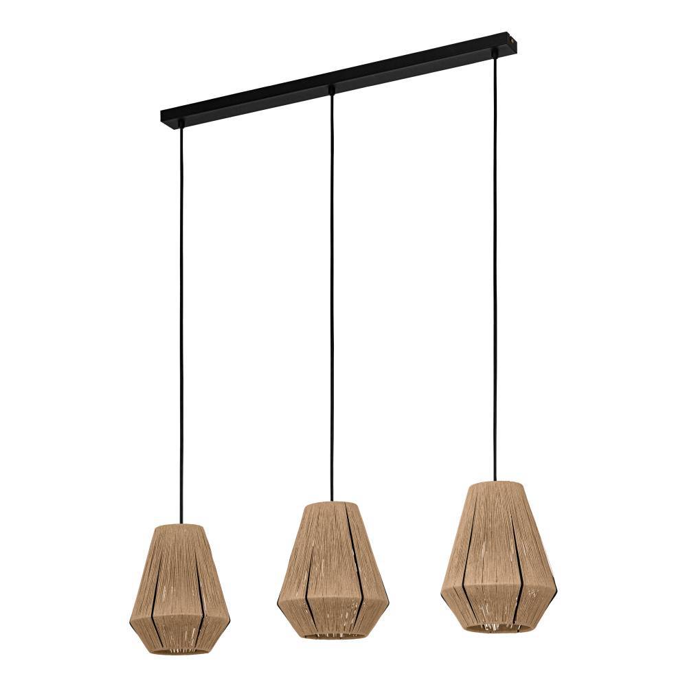 Alderney 90cm Natur Taklampe Fra Eglo - Det minimalistiske designet i kombinasjon med naturlige materialer skaper en vakker kontrast som passer perfekt over spisebordet, i stuen eller på kjøkkenet.