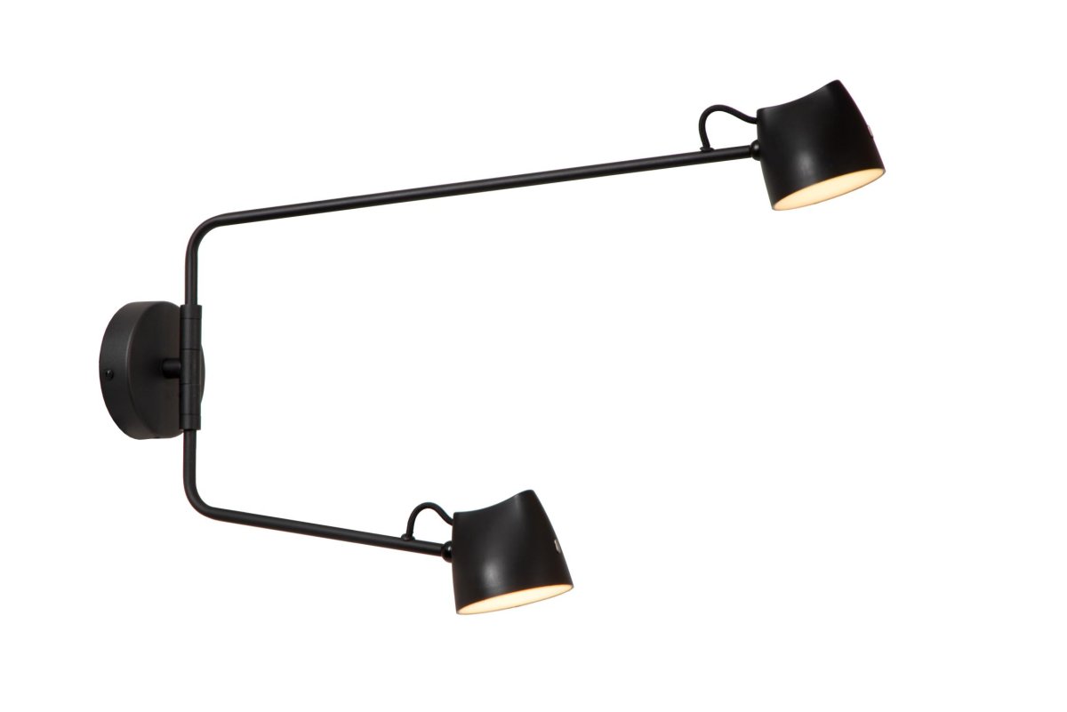 Milne 54cm Svart vegglampe Fra Lucide - Milne er en moderne og elegant vegglampe som er det perfekte valget for b&aring;de funksjon og stil.