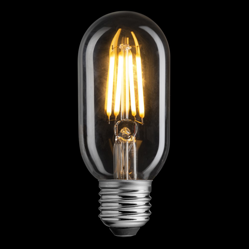 E27 sensor 4W 2200K Gjennomsiktig Fra Unison - UNI-LEDISON r&oslash;rformet klar sensor E27 lyskilde med en effekt p&aring; 4W og et varmt lys p&aring; 2200K kombinerer elegant design med smart teknologi.