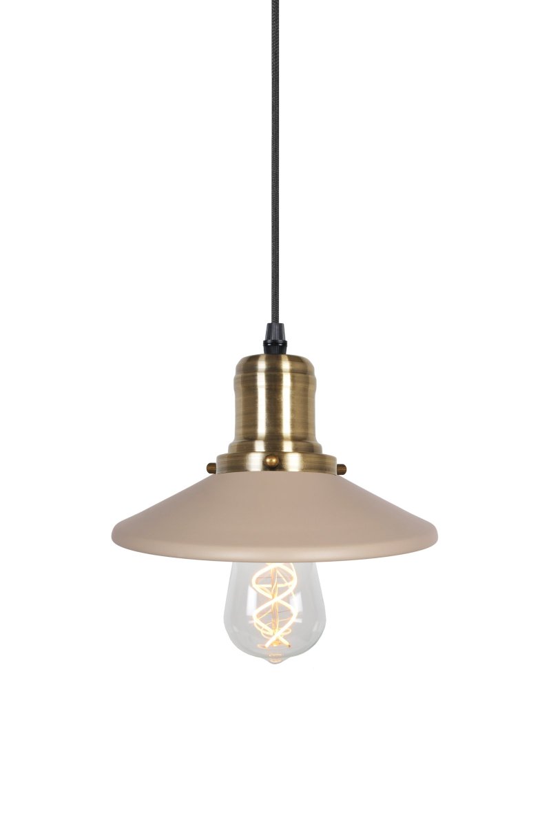 Disc Ø22 Beige vinduslampe Fra Globen Lighting - Leveres med en 3,5 m tekstilledning med strømbryter og støpsel.