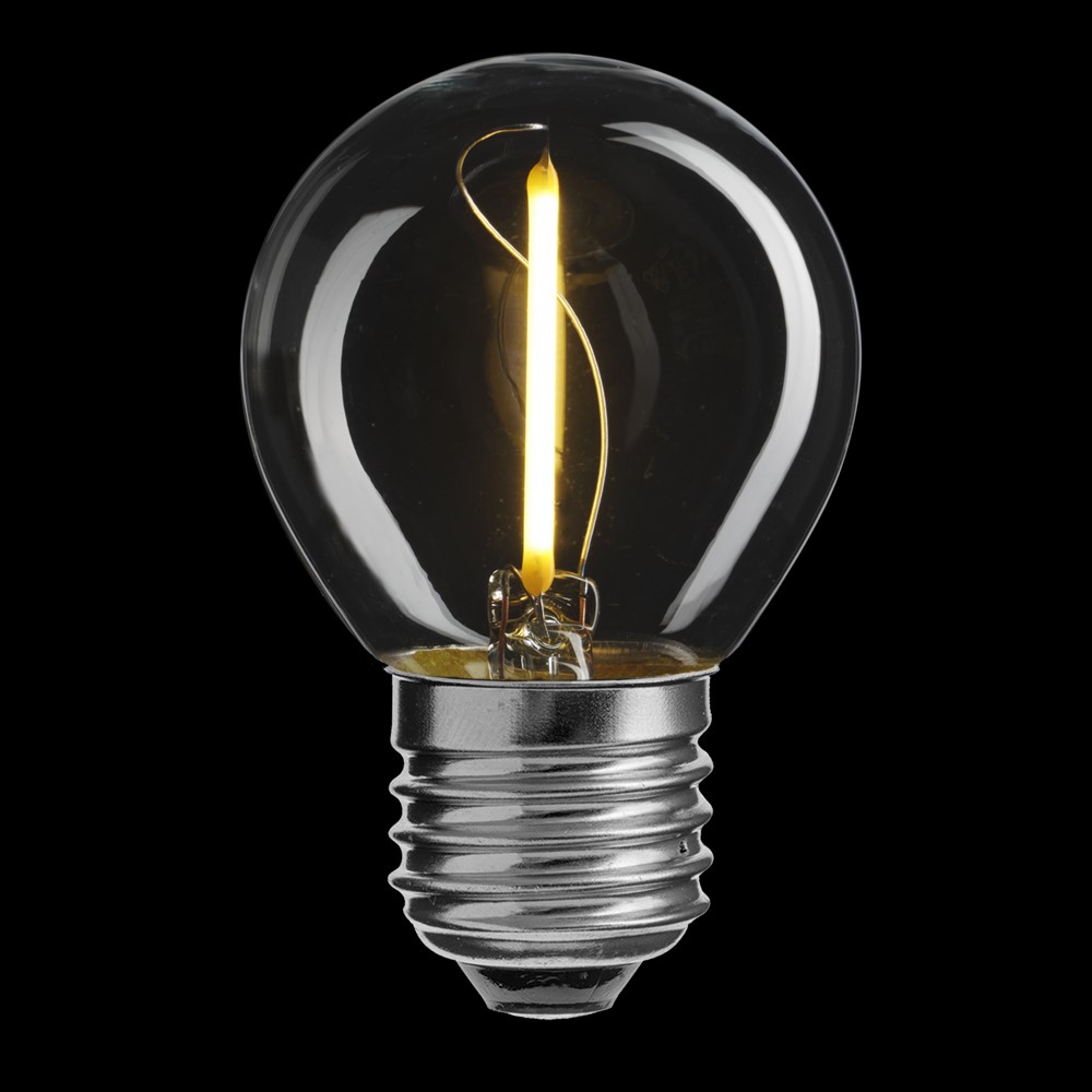 LED E27 kulepære 1W 2700K Gjennomsiktig Fra Unison - 