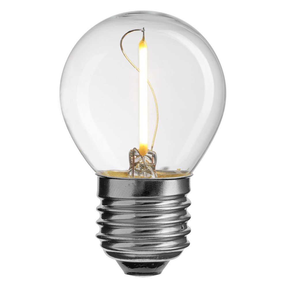 LED E27 kulepære 1W 2700K Gjennomsiktig Fra Unison - 