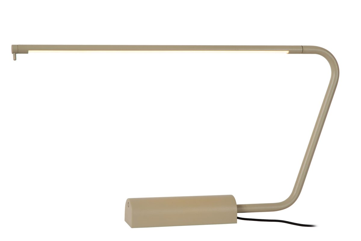 Madison 33cm Taupe skrivebordslampe Fra Lucide - Takket være den integrerte dimbare LED-lyskilden kan du enkelt justere lysstyrken og skape den perfekte atmosfæren for enhver arbeidsoppgave.