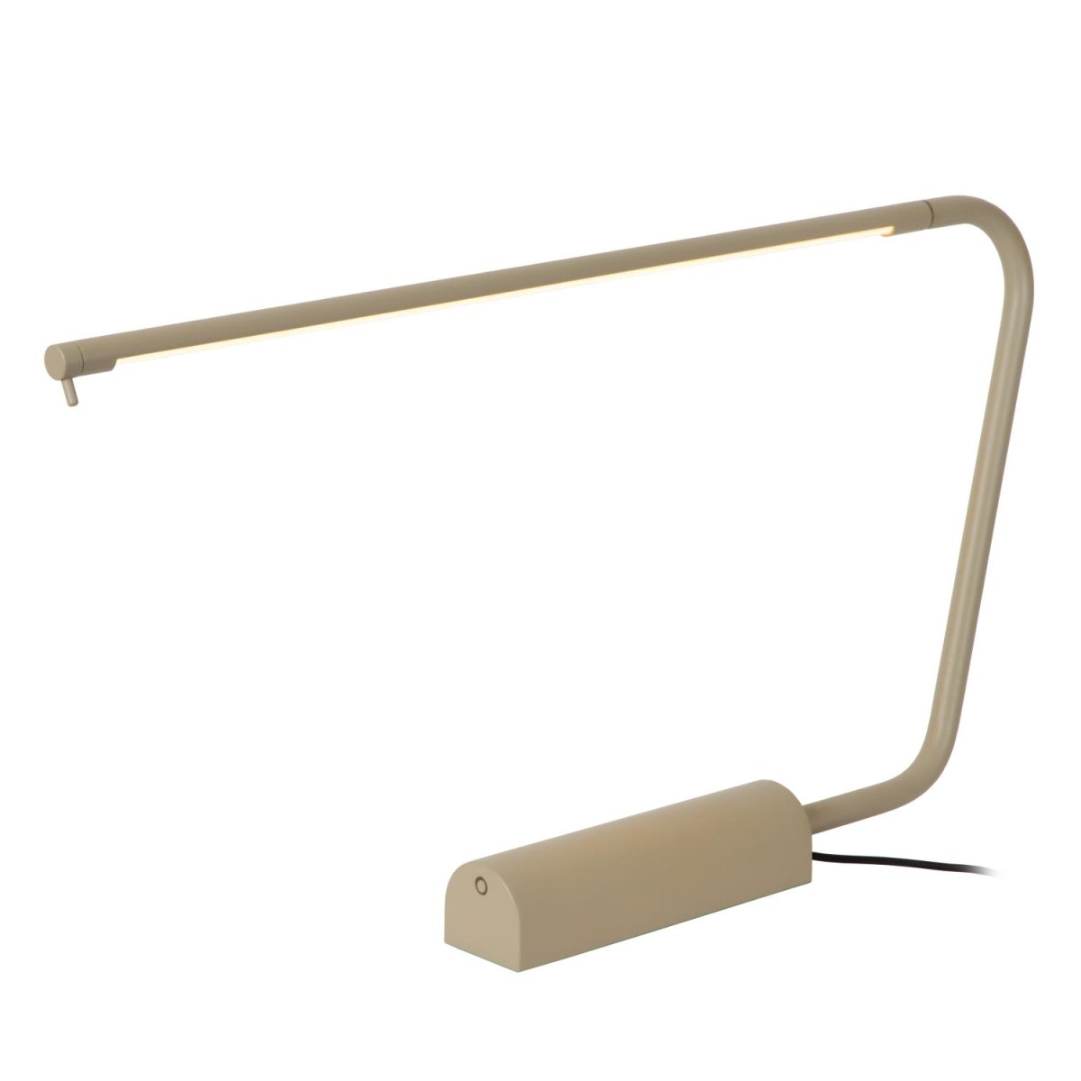 Madison 33cm Taupe skrivebordslampe Fra Lucide - Takket være den integrerte dimbare LED-lyskilden kan du enkelt justere lysstyrken og skape den perfekte atmosfæren for enhver arbeidsoppgave.
