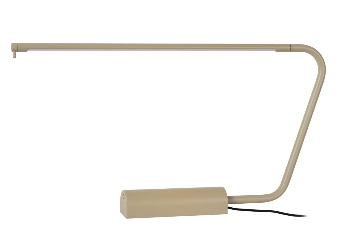 Madison 33cm Taupe skrivebordslampe Fra Lucide - Takket være den integrerte dimbare LED-lyskilden kan du enkelt justere lysstyrken og skape den perfekte atmosfæren for enhver arbeidsoppgave.
