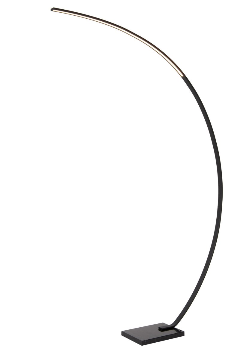 Curve Svart gulvlampe Fra Lucide - Denne buede pendellampen er b&aring;de grasi&oslash;s og sensuell og vil raskt bli et blikkfang i hjemmet ditt.