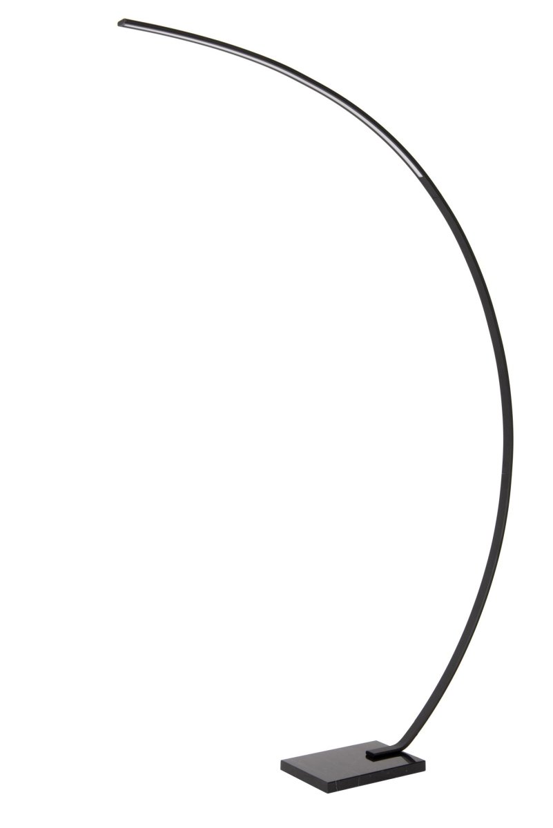 Curve Svart gulvlampe Fra Lucide - Denne buede pendellampen er b&aring;de grasi&oslash;s og sensuell og vil raskt bli et blikkfang i hjemmet ditt.