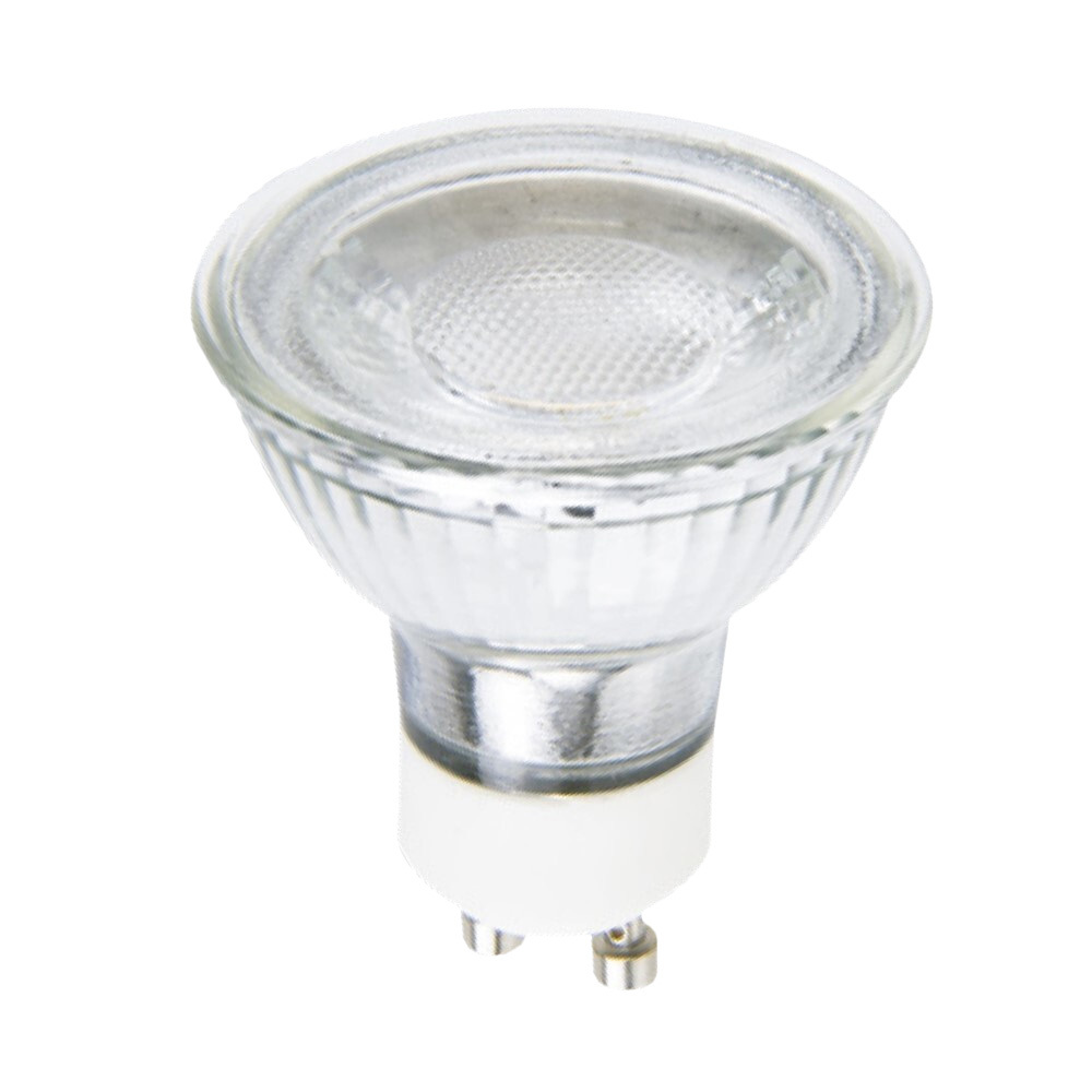 GU10 LED 5W 3000K dimbar Fra Unison - Dimbar GU10-lyskilde p&aring; 5 W med 400 lm og 3000 K varmt hvitt lys.