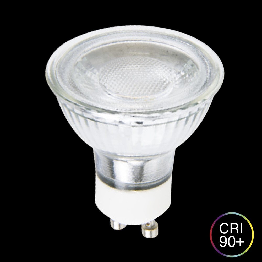 GU10 LED 5W 3000K dimbar Fra Unison - Dimbar GU10-lyskilde p&aring; 5 W med 400 lm og 3000 K varmt hvitt lys.
