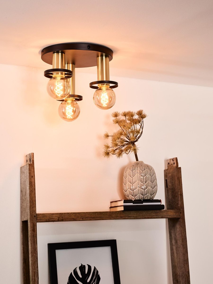 Anaka Ø30 Svart plafond Fra Lucide - Anaka er kompatibel med LED-lyskilder, og for best effekt anbefales en LED-glødelampe for virkelig å fremheve lampens unike design.