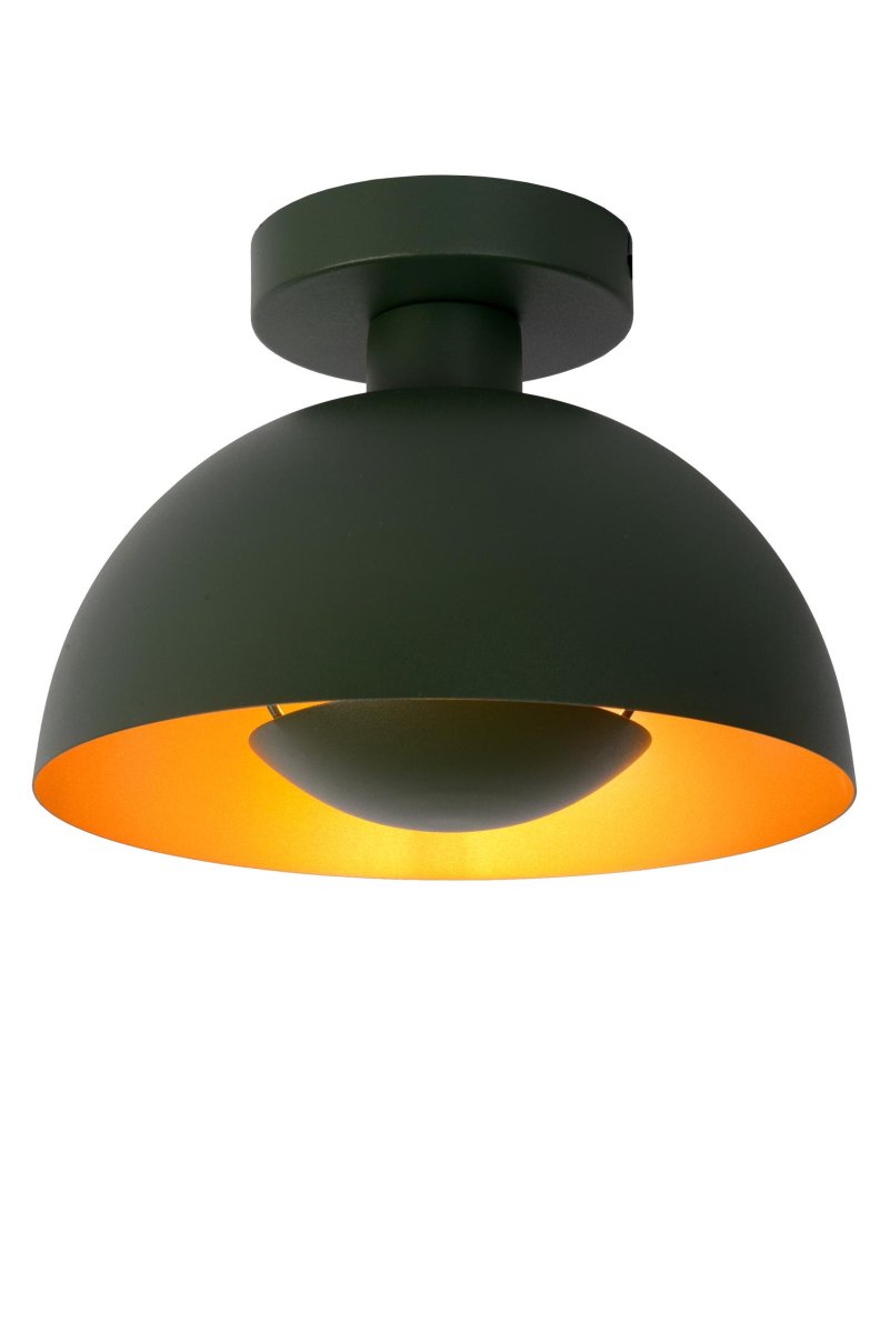 Siemon Ø25 Grønn plafond Fra Lucide - Siemon kombinerer et snev av retro med et snev av moderne design, tv&aring; perfekte ingredienser for en vellykket taklampe i gangen, stuen eller kjøkkenet.