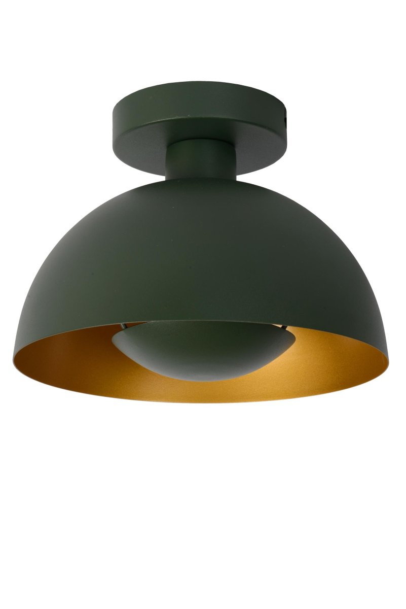 Siemon Ø25 Grønn plafond Fra Lucide - Siemon kombinerer et snev av retro med et snev av moderne design, tv&aring; perfekte ingredienser for en vellykket taklampe i gangen, stuen eller kjøkkenet.