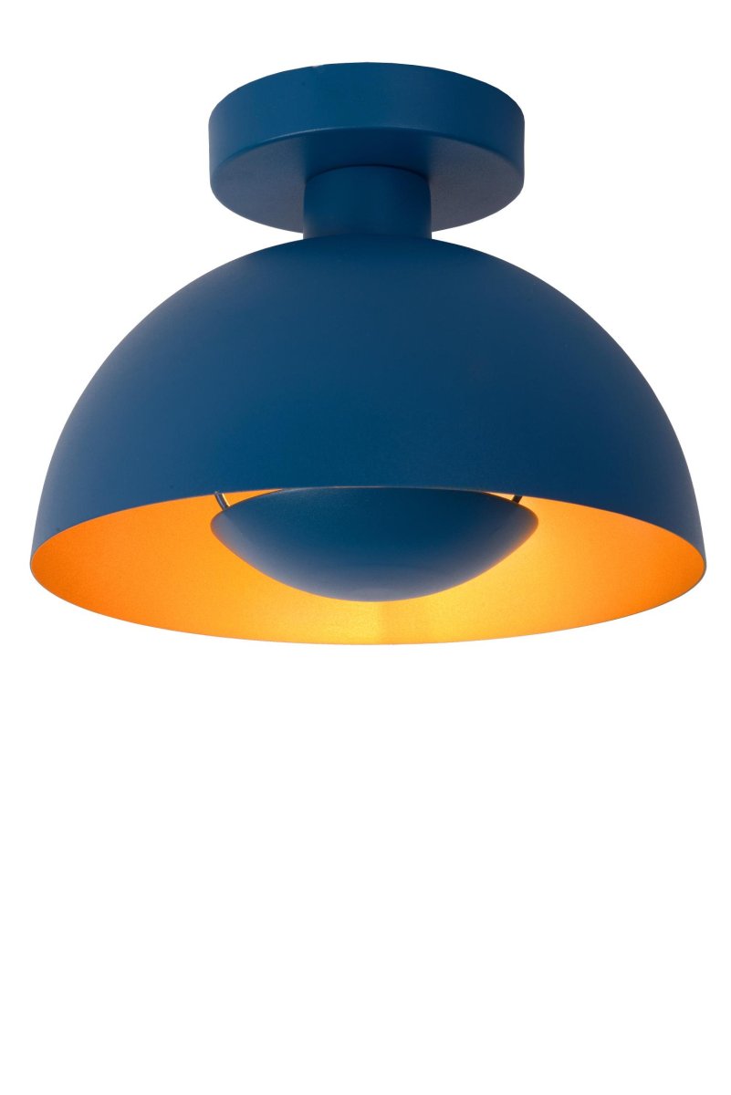 Siemon Ø25 Blå plafond Fra Lucide - Siemon kombinerer et snev av retro med et snev av moderne design, tv&aring; perfekte ingredienser for en vellykket taklampe i gangen, stuen eller kjøkkenet.