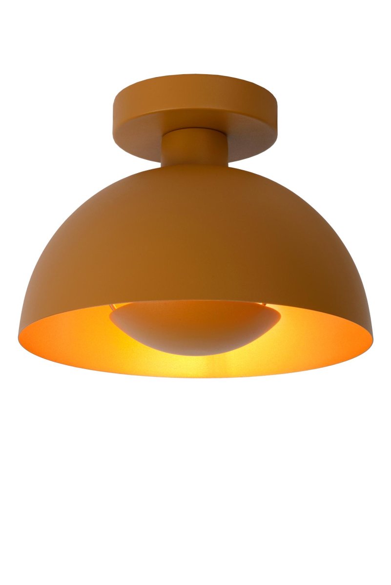 Siemon Ø25 Gul plafond Fra Lucide - Siemon kombinerer et snev av retro med et snev av moderne design, tv&aring; perfekte ingredienser for en vellykket taklampe i gangen, stuen eller kjøkkenet.