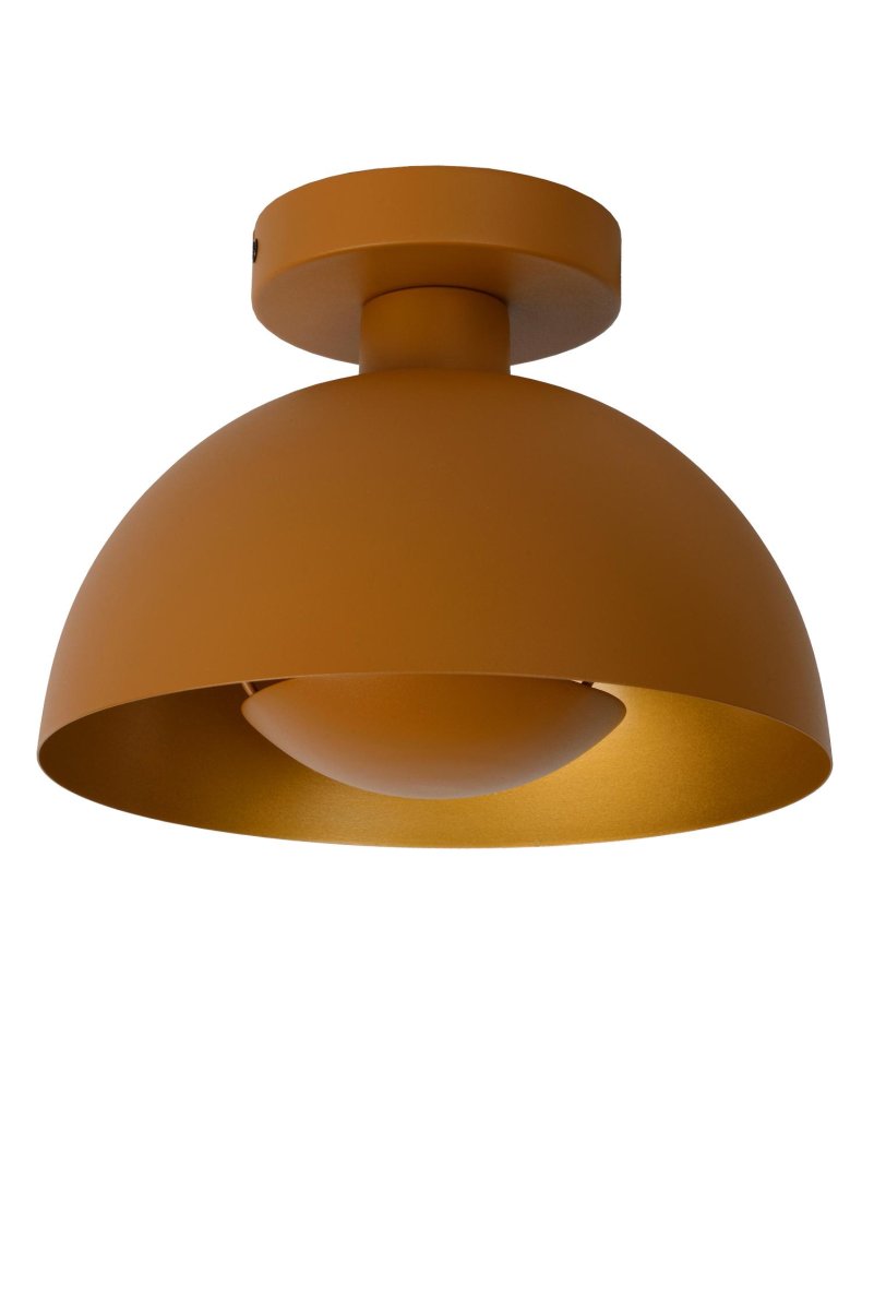 Siemon Ø25 Gul plafond Fra Lucide - Siemon kombinerer et snev av retro med et snev av moderne design, tv&aring; perfekte ingredienser for en vellykket taklampe i gangen, stuen eller kjøkkenet.