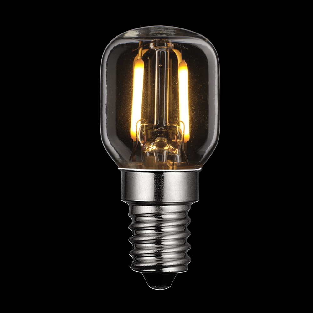 E14 Pærepære 1,2W 2200K dimbar Gjennomsiktig Fra Unison - Denne P&auml;ron LED-lampen med en klar E14-sokkel har en effekt p&aring;; 1,2W og en fargetemperatur p&aring; 2200K.