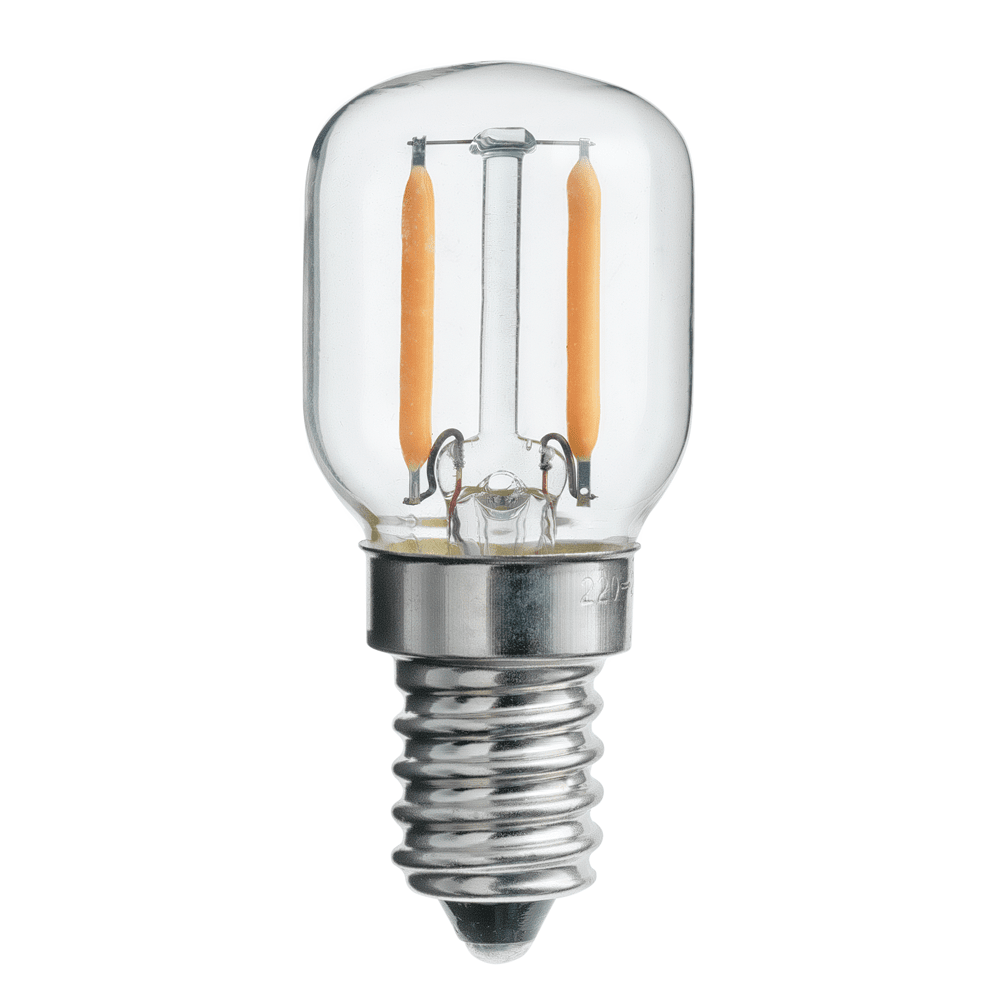 E14 Pærepære 1,2W 2200K dimbar Gjennomsiktig Fra Unison - Denne P&auml;ron LED-lampen med en klar E14-sokkel har en effekt p&aring;; 1,2W og en fargetemperatur p&aring; 2200K.