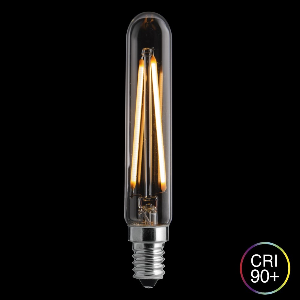 E14 XL Rørlampe 1W 2200K Gjennomsiktig Fra Unison - Det er et utmerket valg for dekorative bad hvor en vintage eller industriell stil er &oslash;nsket, samtidig som den er energieffektiv.