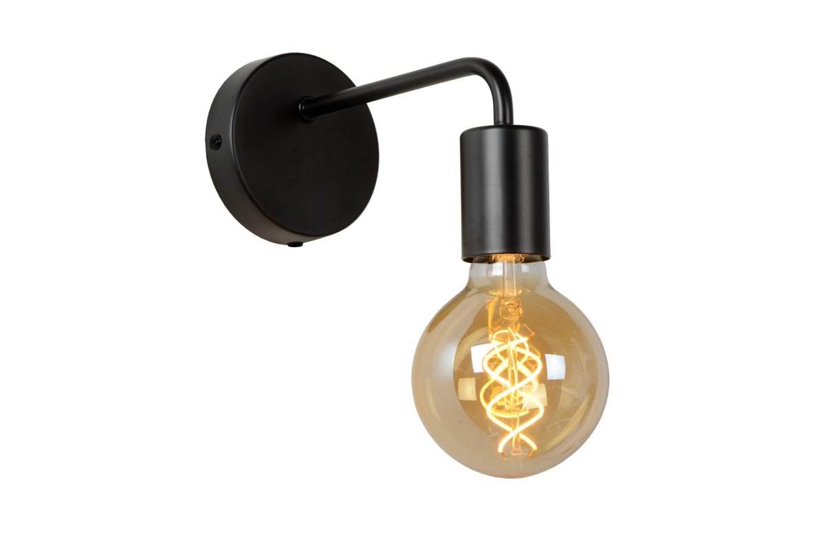 Scott 20cm Svart vegglampe Fra Lucide - Spesielt hvis du kombinerer flere modeller p&aring; rad, kanskje for &aring; gi hallen en ekstra atmosf&aelig;re.