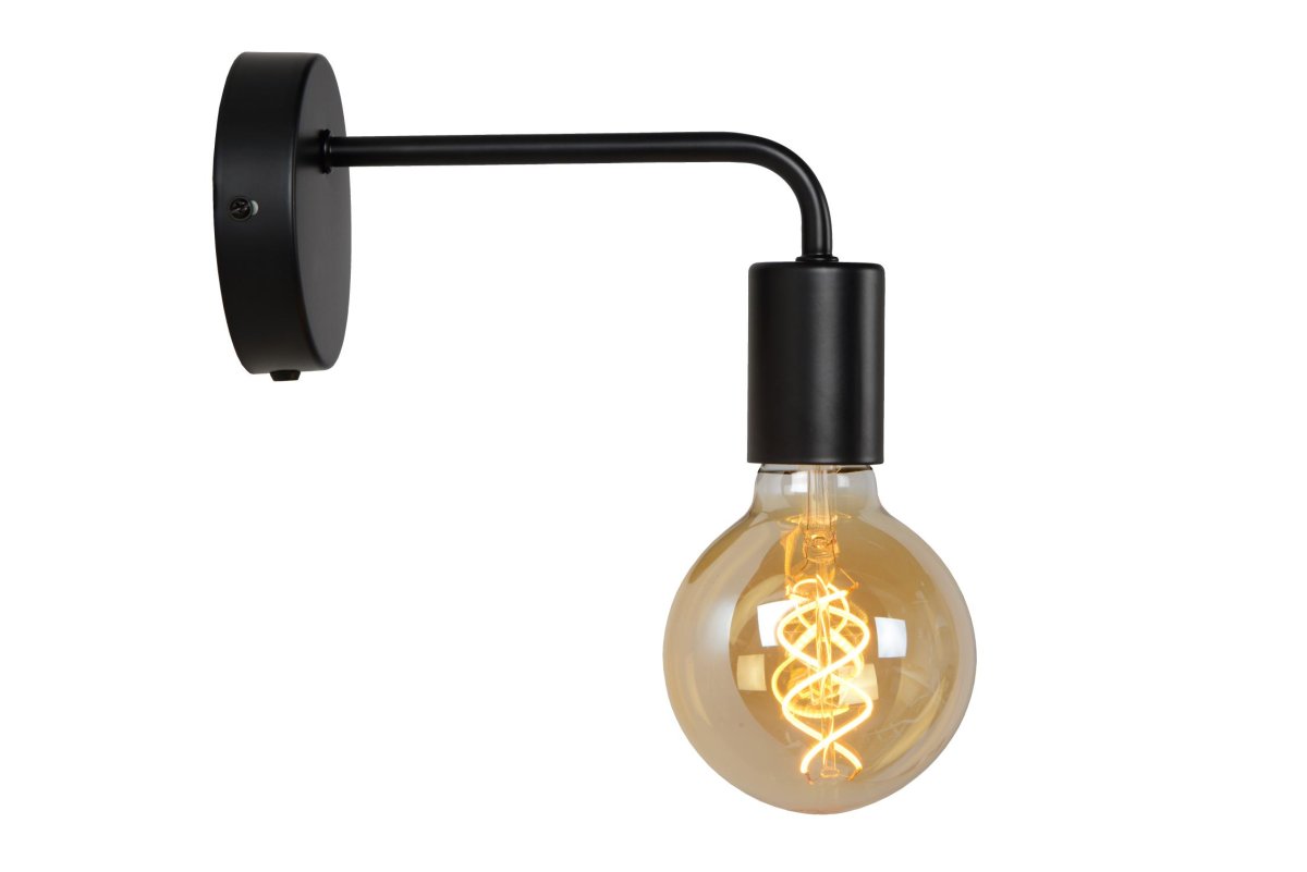 Scott 20cm Svart vegglampe Fra Lucide - Spesielt hvis du kombinerer flere modeller p&aring; rad, kanskje for &aring; gi hallen en ekstra atmosf&aelig;re.