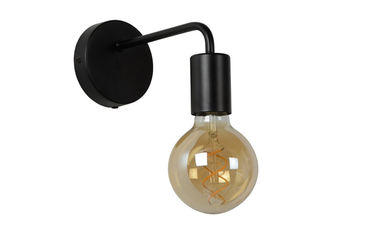 Scott 20cm Svart vegglampe Fra Lucide - Spesielt hvis du kombinerer flere modeller p&aring; rad, kanskje for &aring; gi hallen en ekstra atmosf&aelig;re.