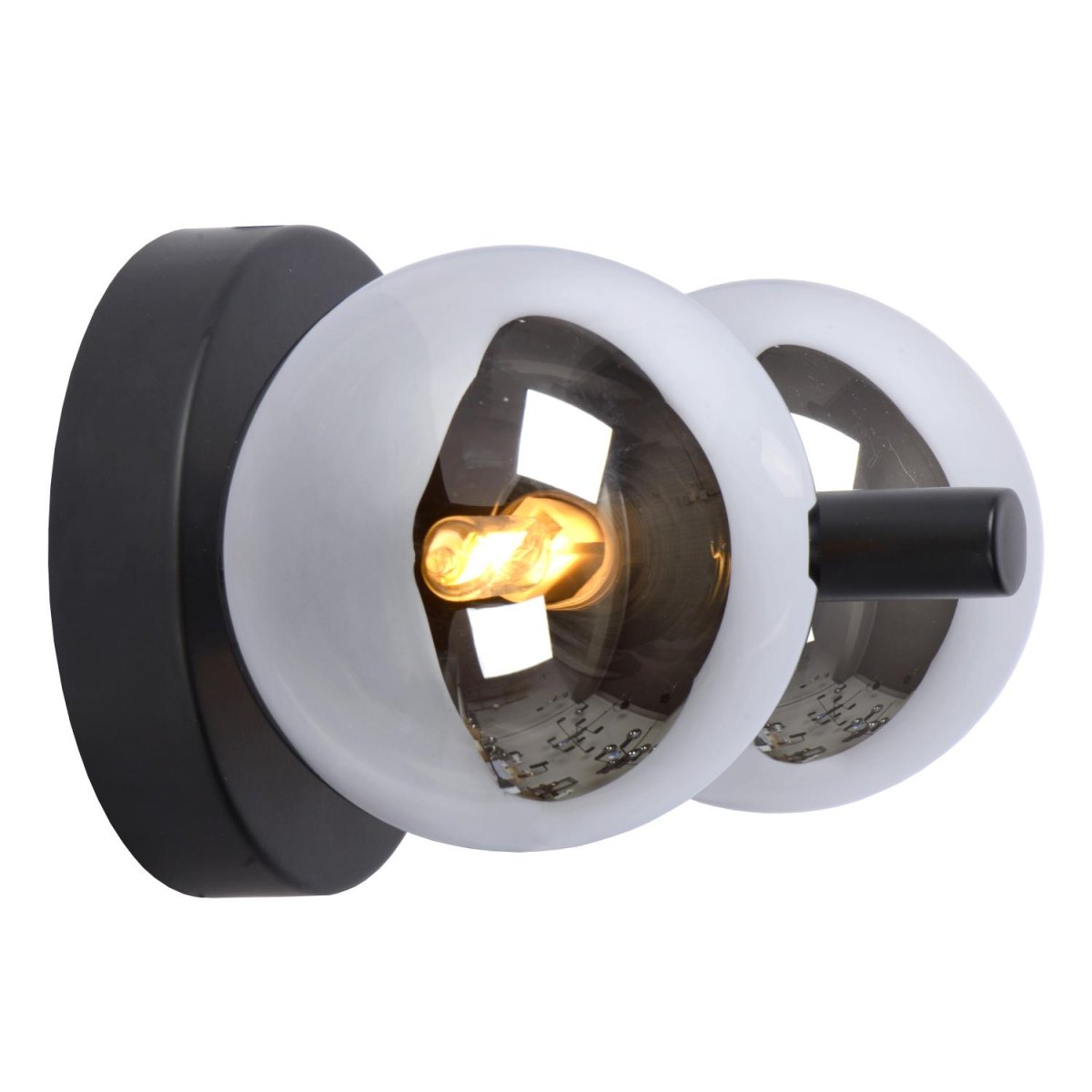 Tycho 22cm Røykfarget vegglampe Fra Lucide - For å skape den rette atmosfæren for enhver anledning, koble Tycho til en dimmer.