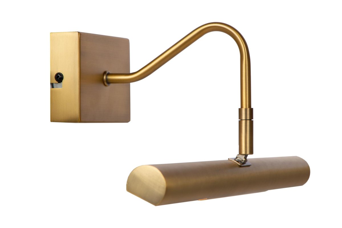 Vinz 36cm Matt gull/messing Fra Lucide - Du fester lampen til veggen og kobler den til en strømbryter.