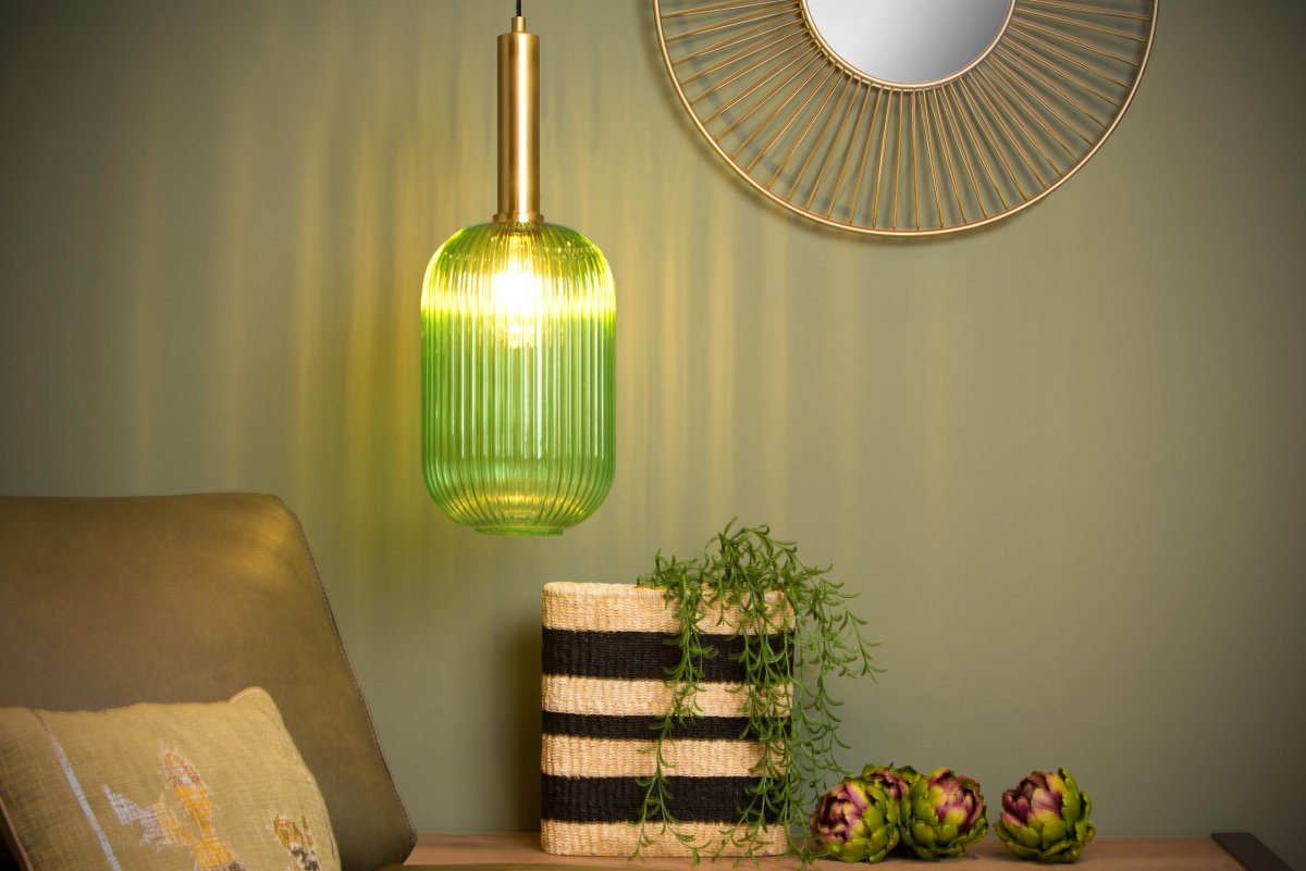 Maloto Ø20 Grønn Taklampe Fra Lucide - Med Maloto får du en hengende lampe som ikke bare gir hjemmet atmosfære og farge, men også et retropreg.