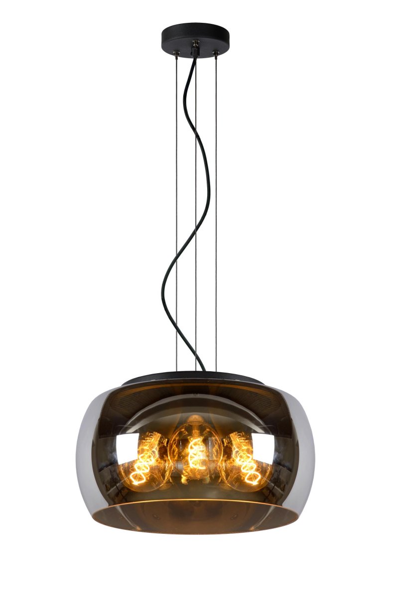 Olivia Ø40 Røykfarget Taklampe Fra Lucide - Din perfekte partner for en intim middag eller stemningsskaperen ved kjøkkenbenken &ndash; alt er mulig.