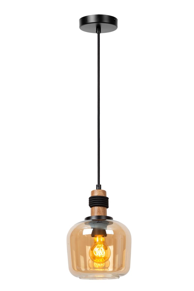 Ilona Ø18 Rav Taklampe Fra Lucide - Ved å koble taklampen til en dimmer kan du skape en magisk og vintage-inspirert atmosfære.
