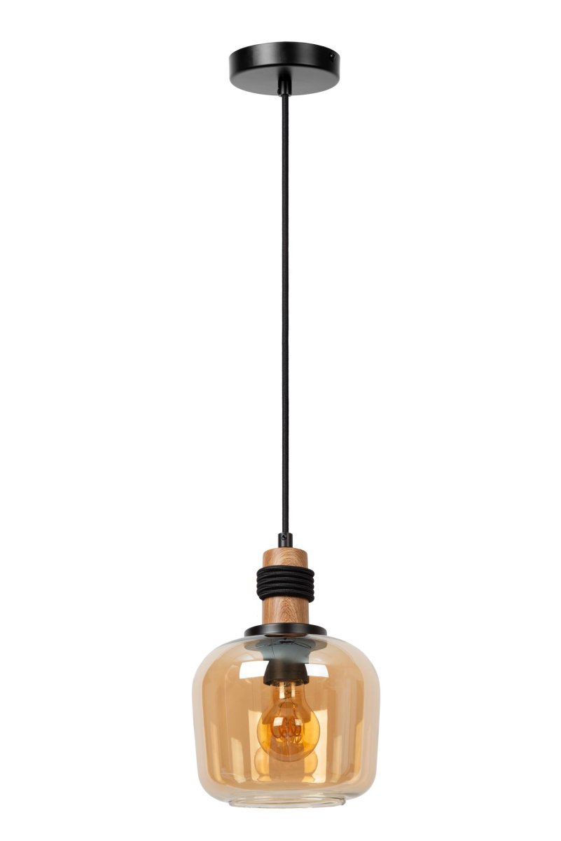 Ilona Ø18 Rav Taklampe Fra Lucide - Ved å koble taklampen til en dimmer kan du skape en magisk og vintage-inspirert atmosfære.