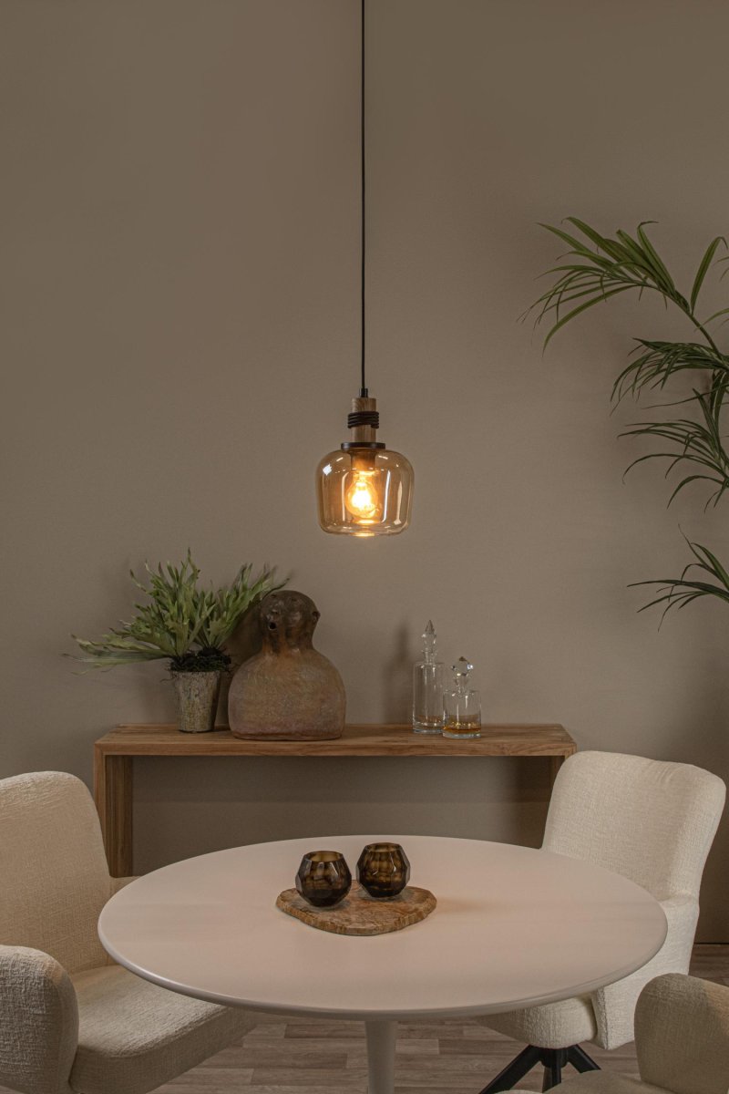 Ilona Ø18 Rav Taklampe Fra Lucide - Ved å koble taklampen til en dimmer kan du skape en magisk og vintage-inspirert atmosfære.