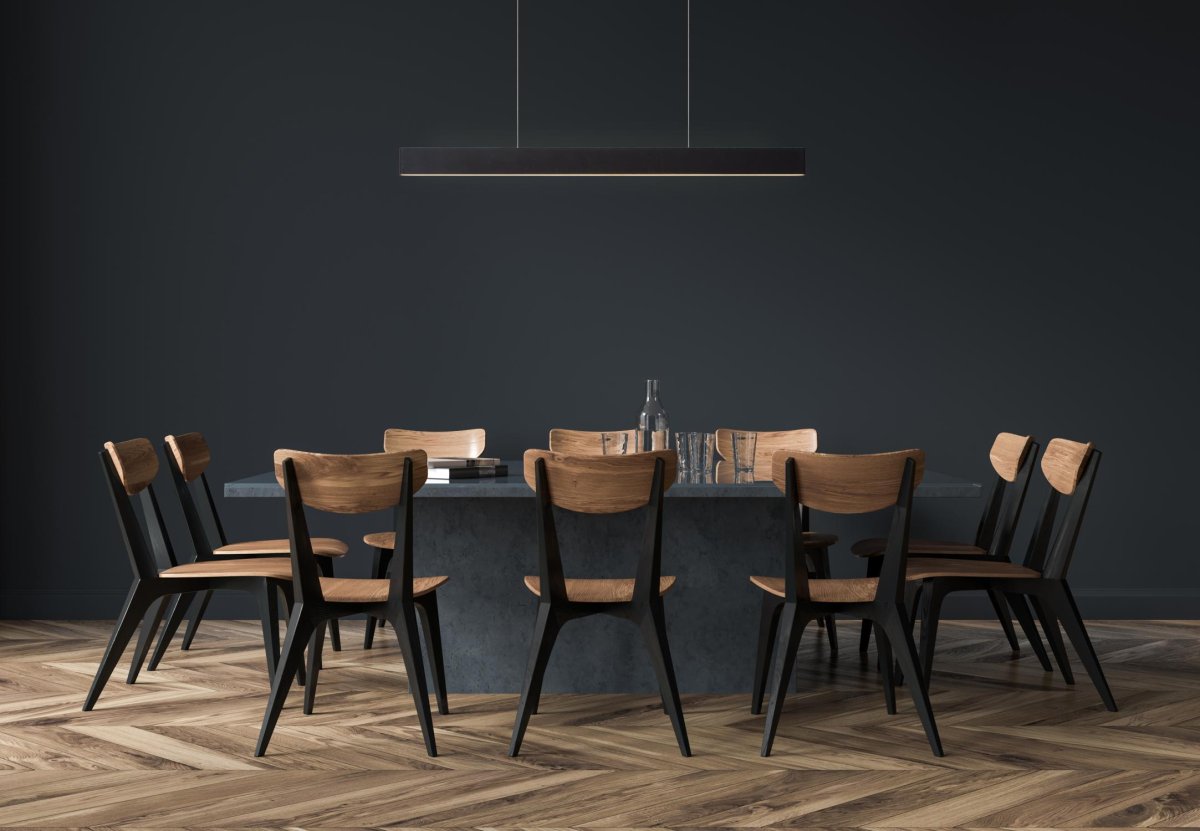 Raya Led 120cm Svart Taklampe Fra Lucide - Raya LED er en moderne pendel med en elegant og lang silhuett.