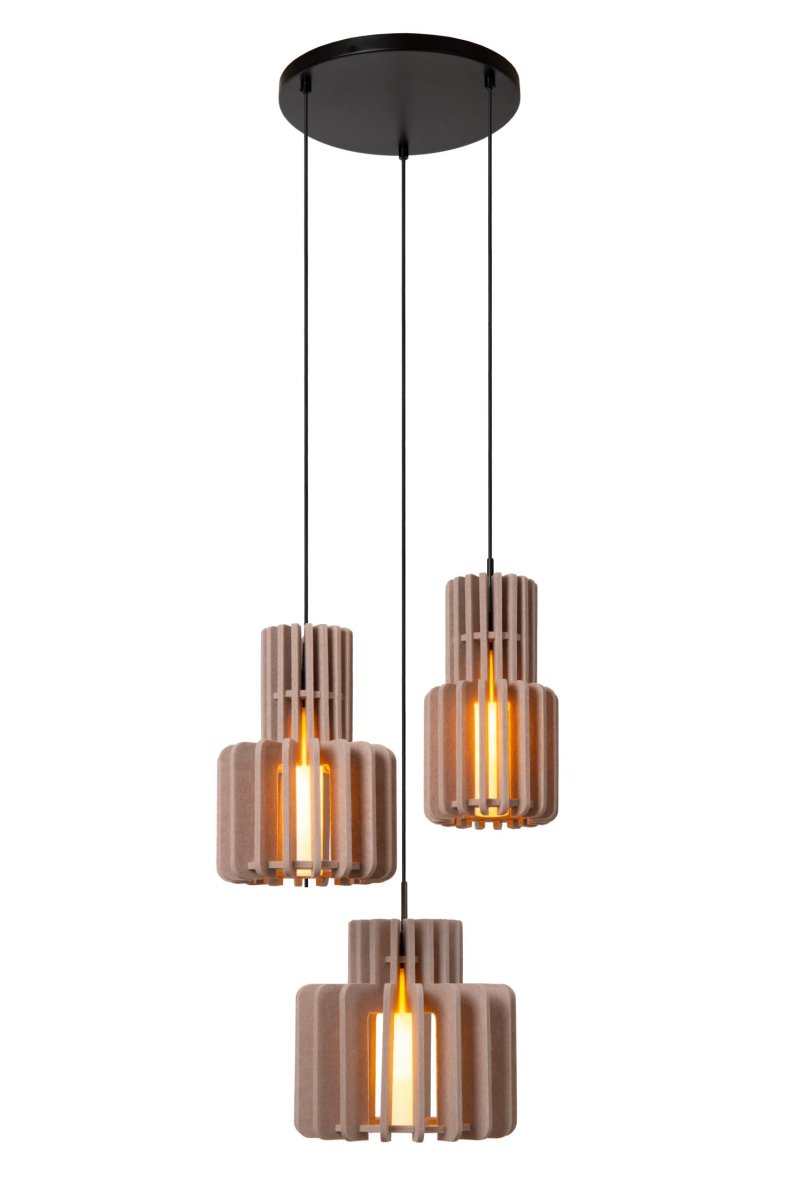 Zoom bilde av Rollo Ø50 Taupe Taklampe Fra Lucide - Komplett med rørlampen fra Lucide med artikkelnummer: 49035/20/62Unike produktegenskaper:Passer for bruk med LED-lyskilderDenne lampen er svært justerbarLett å koble til en dimmer (ekskl.